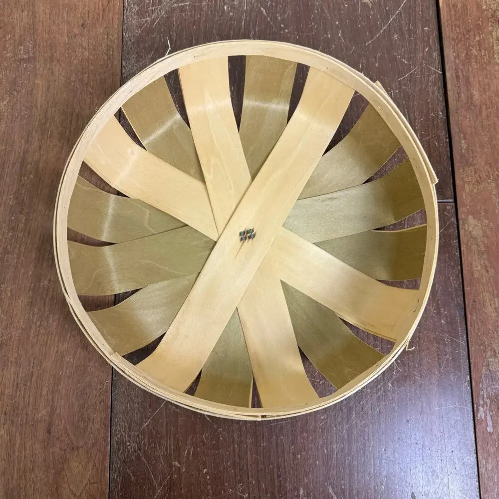 Round Shallow Harvest Basket Vintage Retro‎ Farmhouse Wall Decor